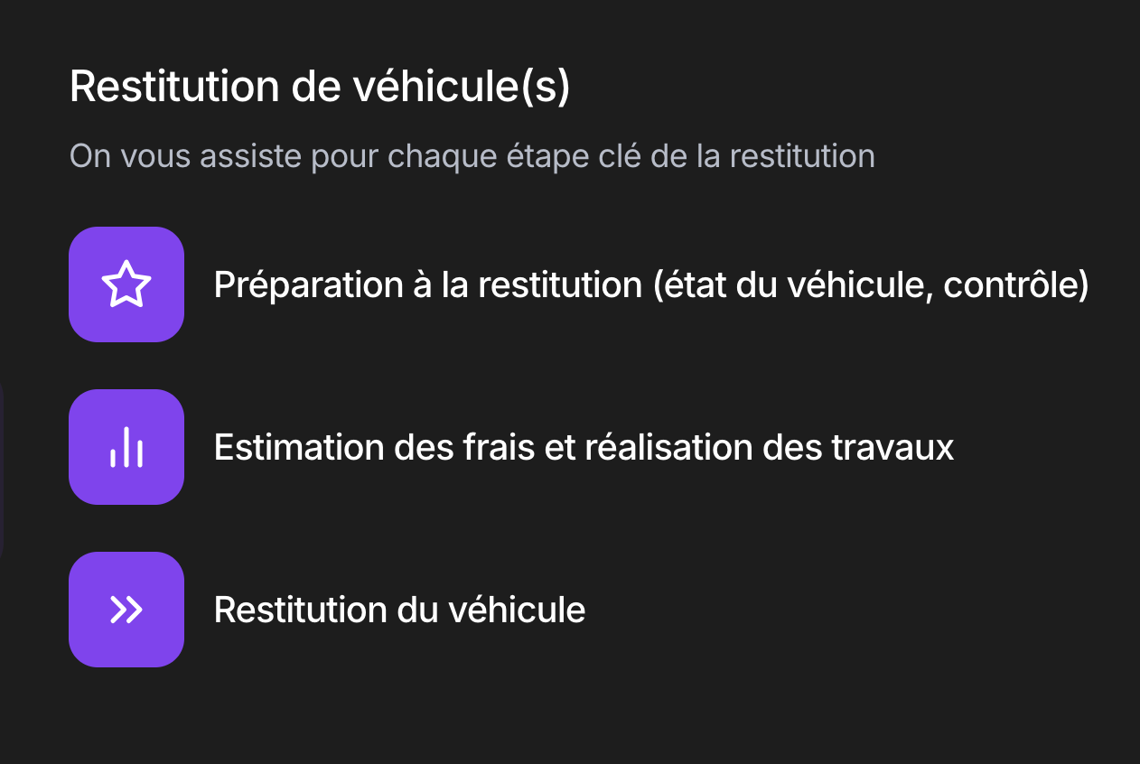 restitution de véhicule